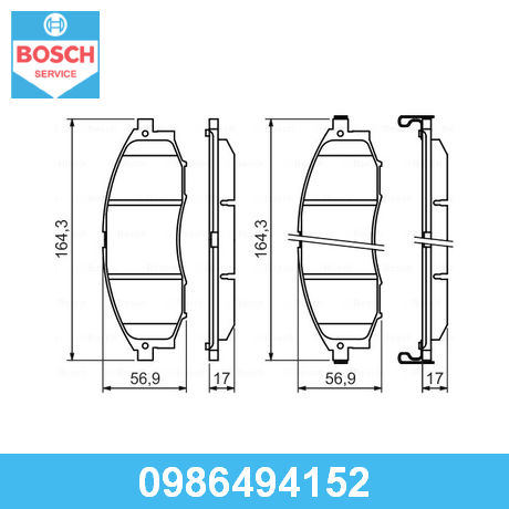 BOSCH BRAKE PAD 0986494152
