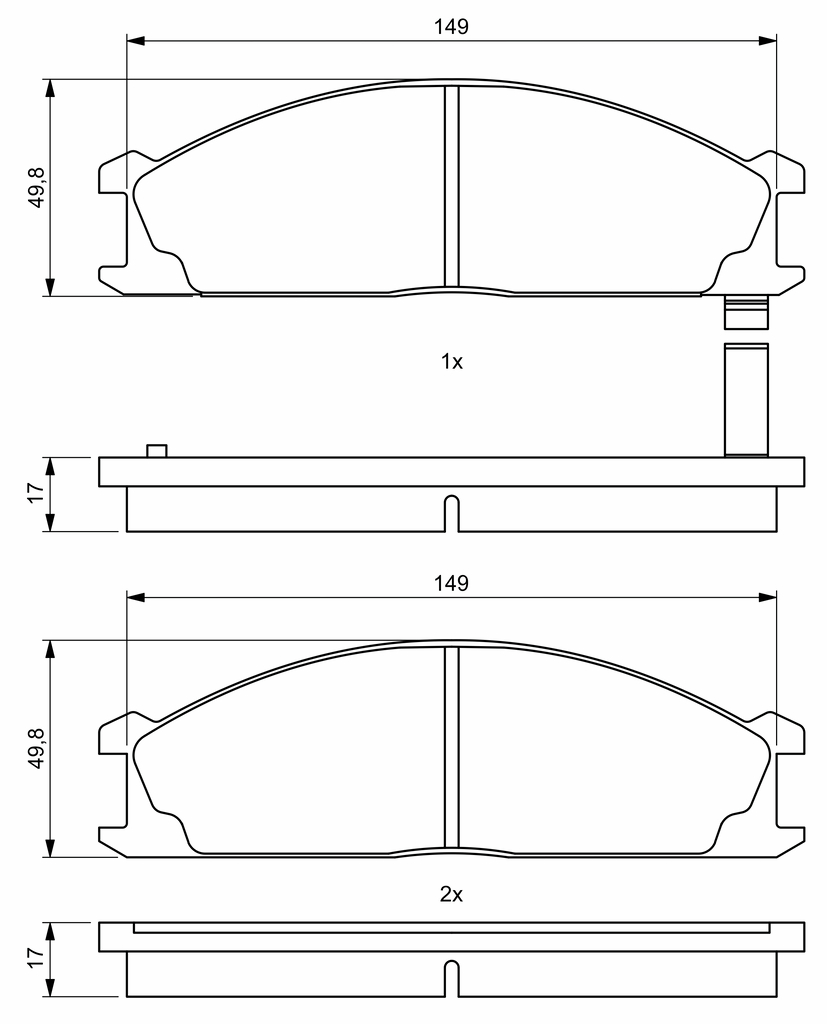 BOSCH BRAKE PAD 0986493480