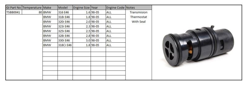 PLEXUS THERMOSTAT TSBB0041